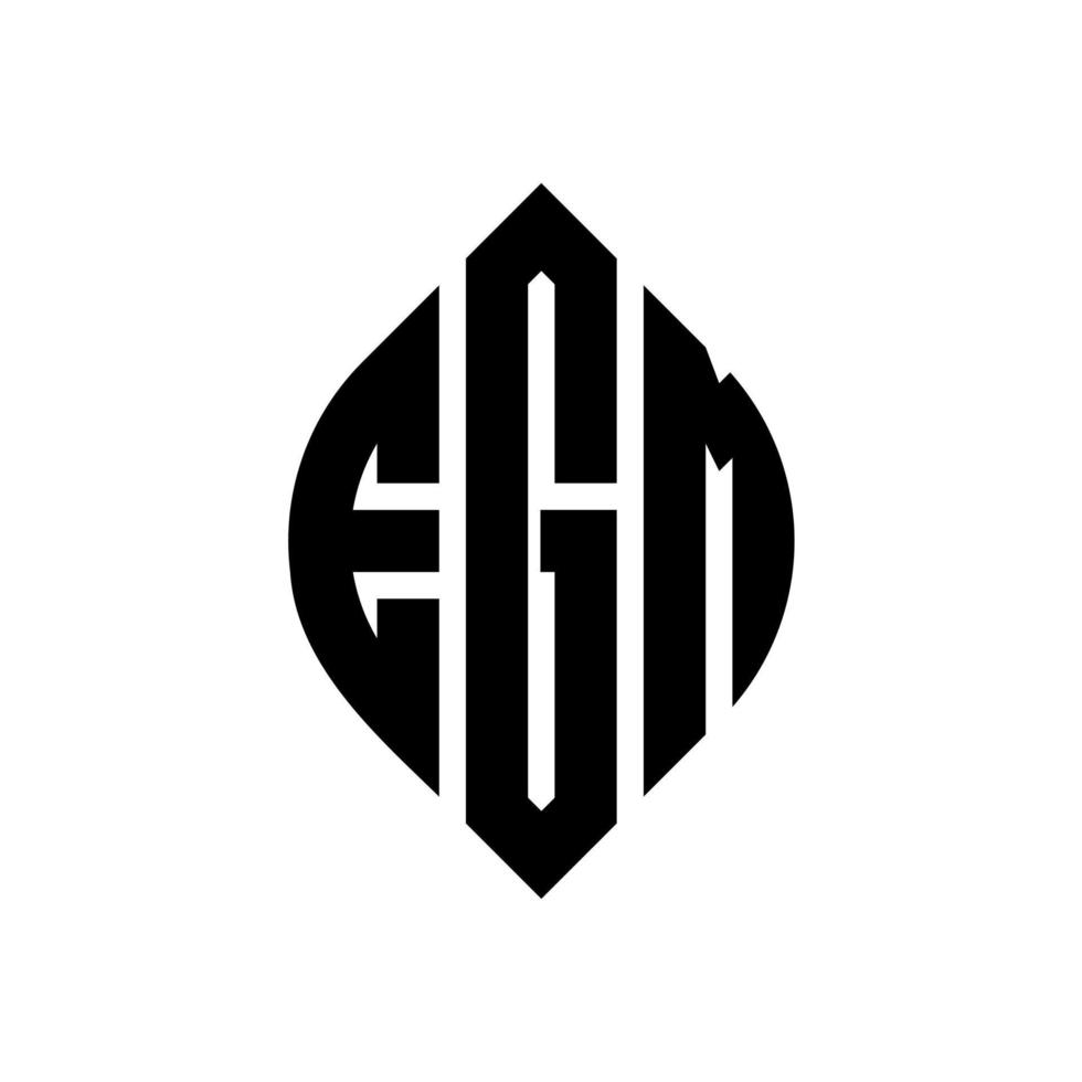 EGM circle letter logo design with circle and ellipse shape. EGM ellipse letters with typographic style. The three initials form a circle logo. EGM Circle Emblem Abstract Monogram Letter Mark Vector. vector