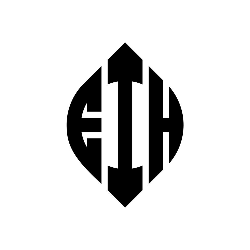 diseño de logotipo de letra de círculo eih con forma de círculo y elipse. eih letras elipses con estilo tipográfico. las tres iniciales forman un logo circular. eih círculo emblema resumen monograma letra marca vector. vector