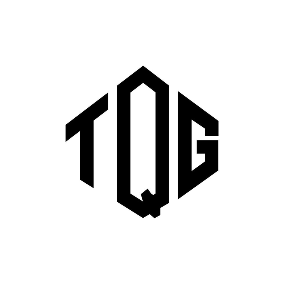 TQG letter logo design with polygon shape. TQG polygon and cube shape logo design. TQG hexagon vector logo template white and black colors. TQG monogram, business and real estate logo.