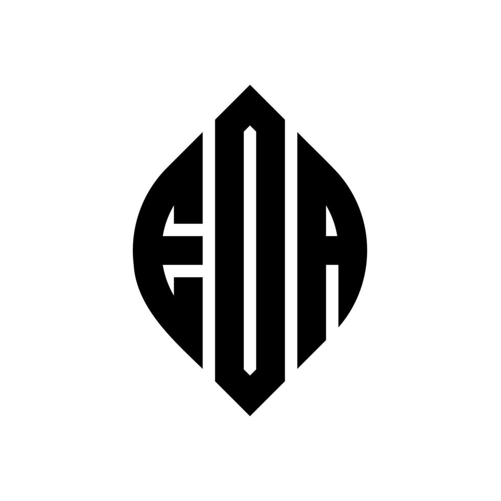 diseño de logotipo de letra circular eoa con forma de círculo y elipse. letras de elipse eoa con estilo tipográfico. las tres iniciales forman un logo circular. vector de marca de letra de monograma abstracto del emblema del círculo eoa.