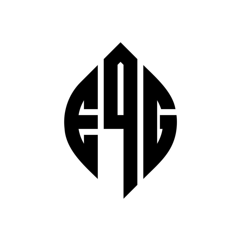 diseño de logotipo de letra de círculo eqg con forma de círculo y elipse. eqg letras elipses con estilo tipográfico. las tres iniciales forman un logo circular. vector de marca de letra de monograma abstracto de emblema de círculo eqg.