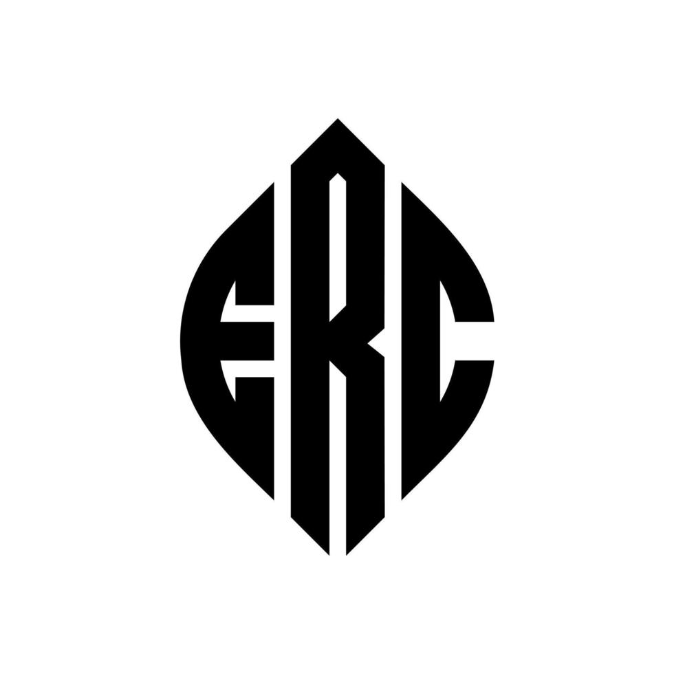 diseño de logotipo de letra de círculo erc con forma de círculo y elipse. erc letras elipses con estilo tipográfico. las tres iniciales forman un logo circular. vector de marca de letra de monograma abstracto del emblema del círculo erc.