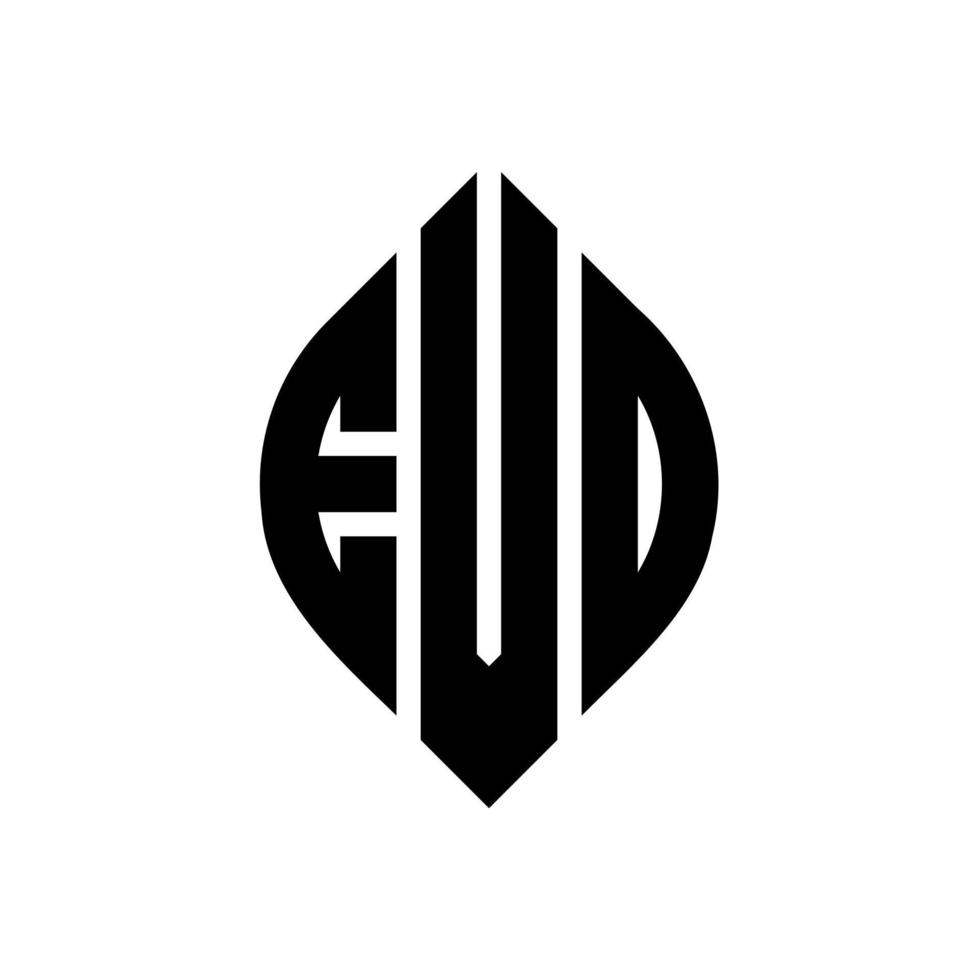 EVO circle letter logo design with circle and ellipse shape. EVO ellipse letters with typographic style. The three initials form a circle logo. EVO Circle Emblem Abstract Monogram Letter Mark Vector. vector