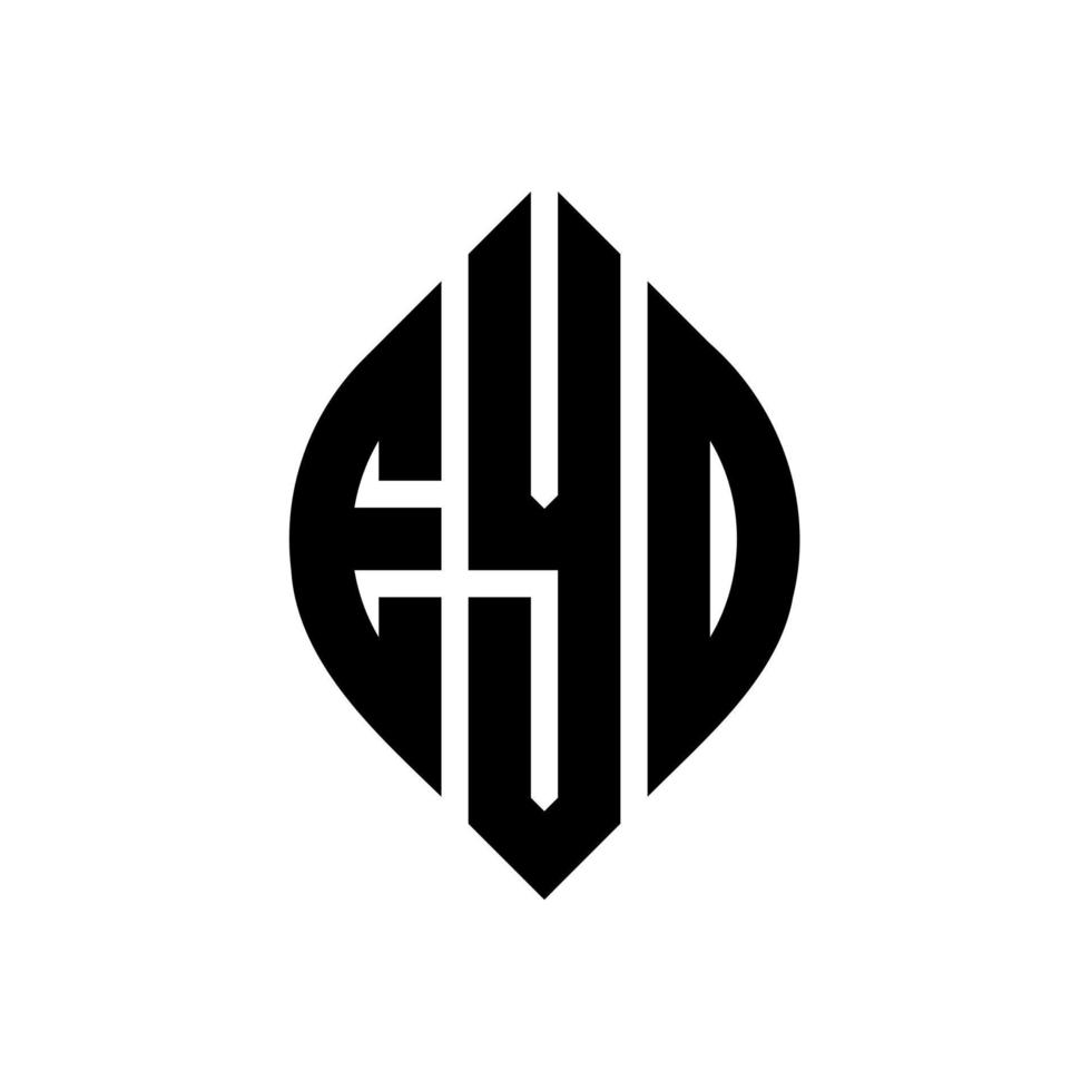 EYO circle letter logo design with circle and ellipse shape. EYO ellipse letters with typographic style. The three initials form a circle logo. EYO Circle Emblem Abstract Monogram Letter Mark Vector. vector