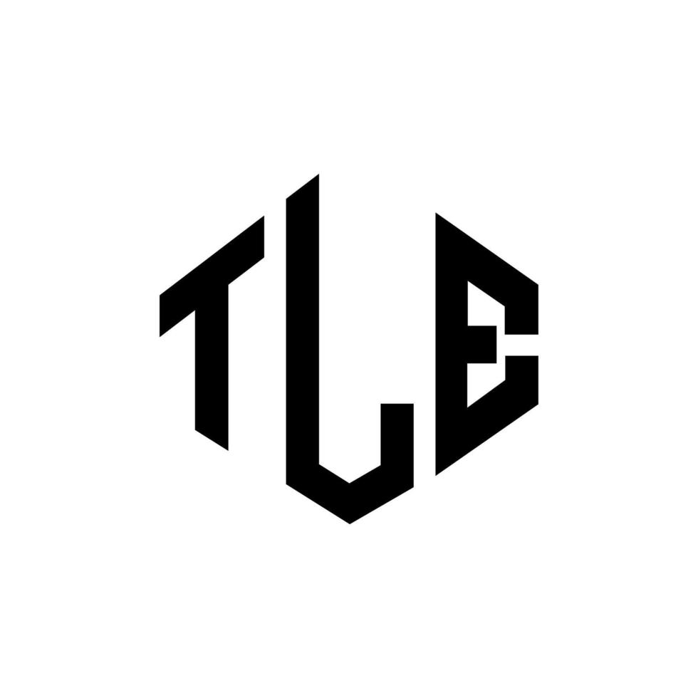 TLE letter logo design with polygon shape. TLE polygon and cube shape logo design. TLE hexagon vector logo template white and black colors. TLE monogram, business and real estate logo.