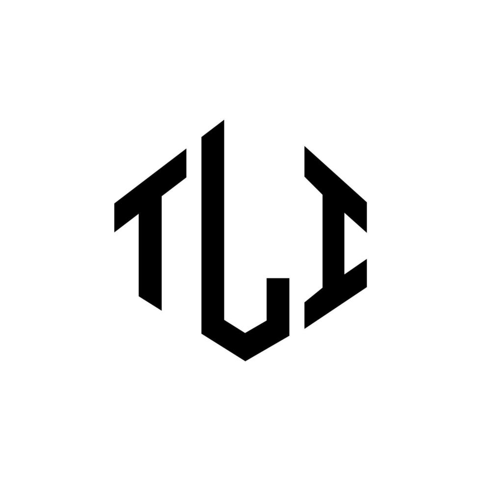 diseño de logotipo de letra tli con forma de polígono. diseño de logotipo en forma de cubo y polígono tli. tli hexágono vector logo plantilla colores blanco y negro. tli monograma, logotipo comercial e inmobiliario.