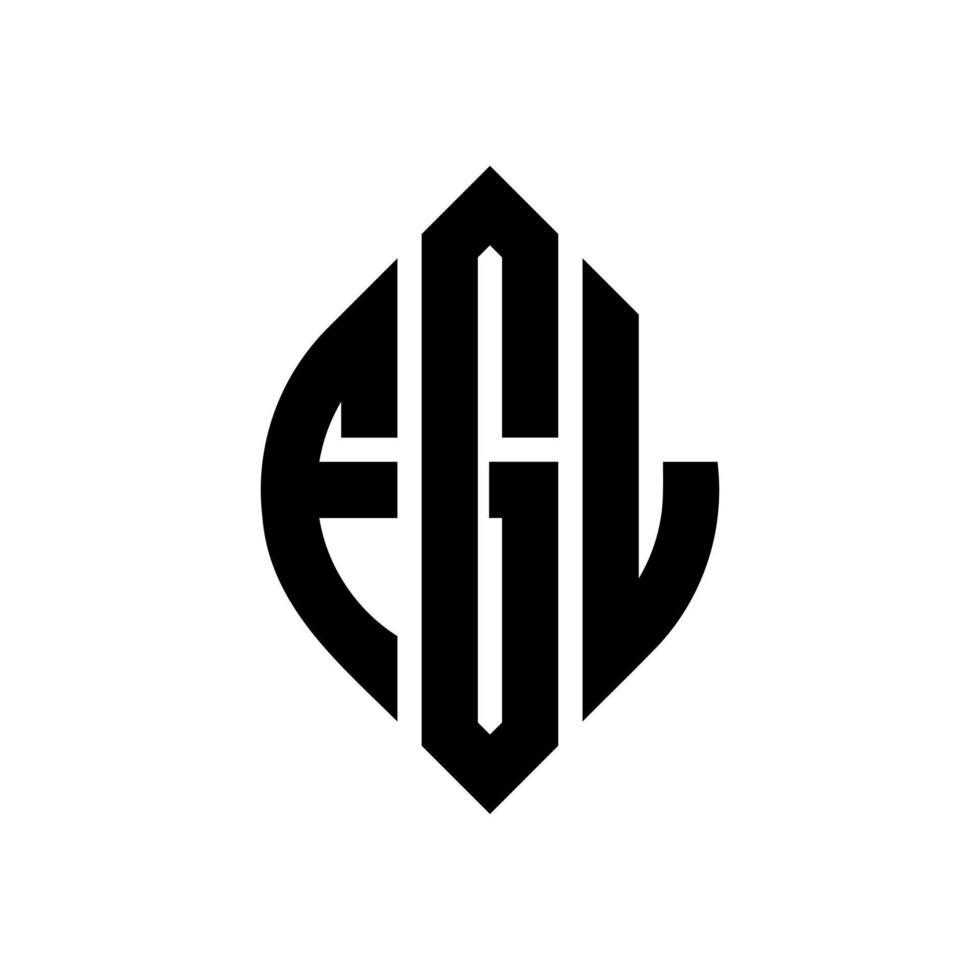 diseño de logotipo de letra de círculo fgl con forma de círculo y elipse. fgl letras elipses con estilo tipográfico. las tres iniciales forman un logo circular. vector de marca de letra de monograma abstracto del emblema del círculo fgl.