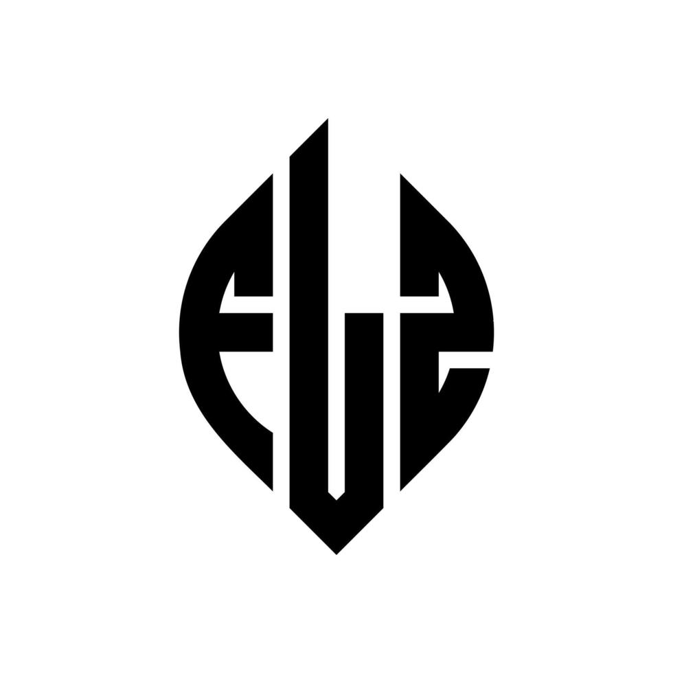 diseño de logotipo de letra de círculo flz con forma de círculo y elipse. flz letras elipses con estilo tipográfico. las tres iniciales forman un logo circular. vector de marca de letra de monograma abstracto del emblema del círculo flz.