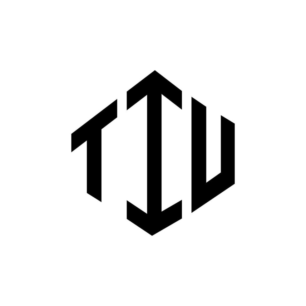 diseño de logotipo de letra tiu con forma de polígono. tiu polígono y diseño de logotipo en forma de cubo. tiu hexágono vector logo plantilla colores blanco y negro. monograma tiu, logotipo comercial e inmobiliario.