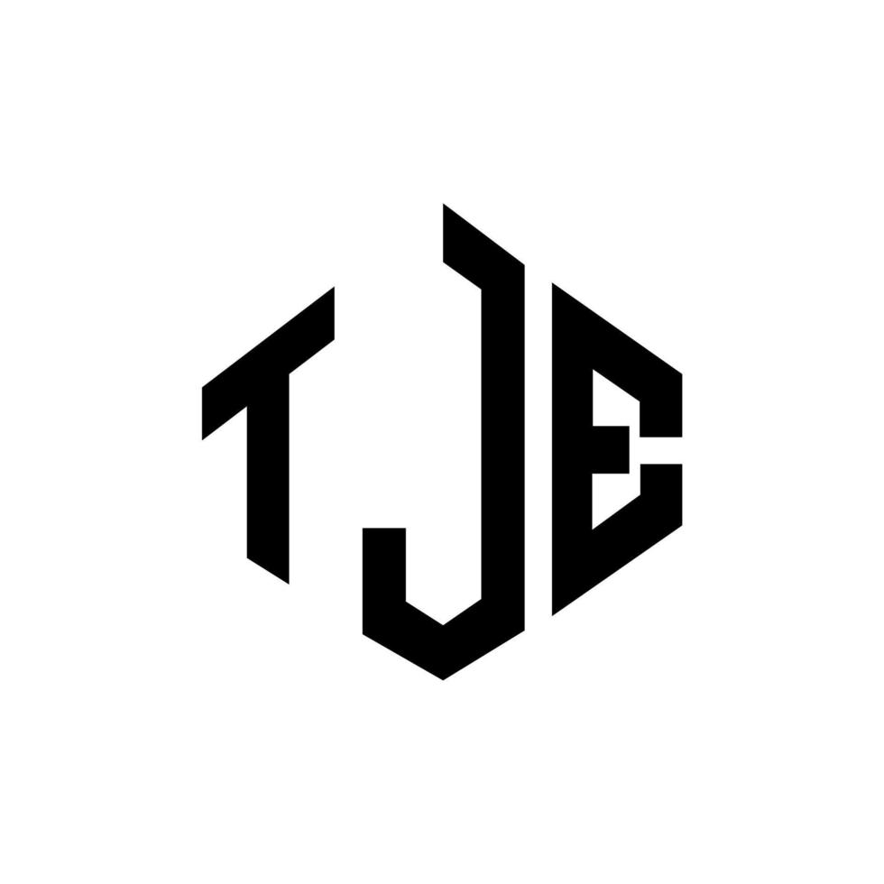 TJE letter logo design with polygon shape. TJE polygon and cube shape logo design. TJE hexagon vector logo template white and black colors. TJE monogram, business and real estate logo.