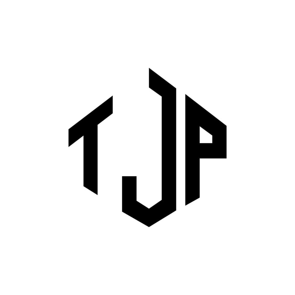 diseño de logotipo de letra tjp con forma de polígono. diseño de logotipo en forma de cubo y polígono tjp. tjp hexágono vector logo plantilla colores blanco y negro. monograma tjp, logotipo empresarial y inmobiliario.