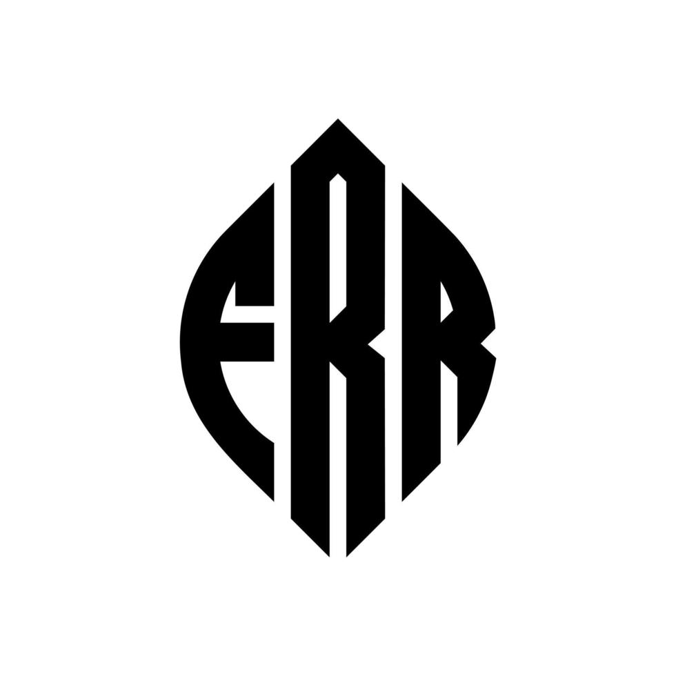 diseño de logotipo de letra de círculo frr con forma de círculo y elipse. frr letras elipses con estilo tipográfico. las tres iniciales forman un logo circular. vector de marca de letra de monograma abstracto del emblema del círculo frr.