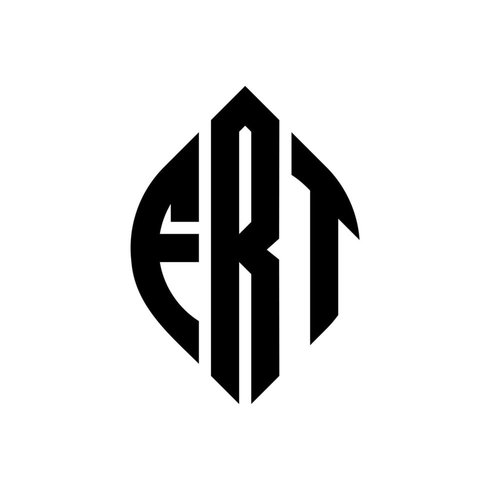 diseño de logotipo de letra de círculo frt con forma de círculo y elipse. frt letras elipses con estilo tipográfico. las tres iniciales forman un logo circular. vector de marca de letra de monograma abstracto del emblema del círculo frt.