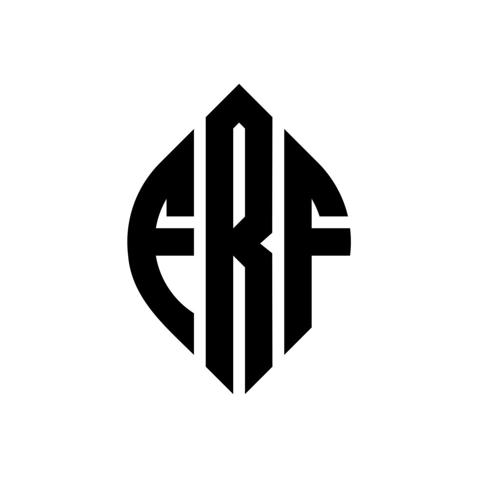 diseño de logotipo de letra de círculo frf con forma de círculo y elipse. letras de elipse frf con estilo tipográfico. las tres iniciales forman un logo circular. vector de marca de letra de monograma abstracto del emblema del círculo frf.