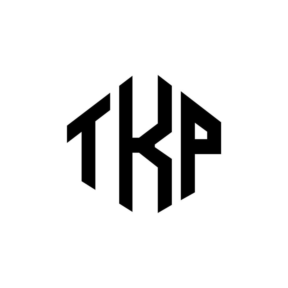 TKP letter logo design with polygon shape. TKP polygon and cube shape logo design. TKP hexagon vector logo template white and black colors. TKP monogram, business and real estate logo.