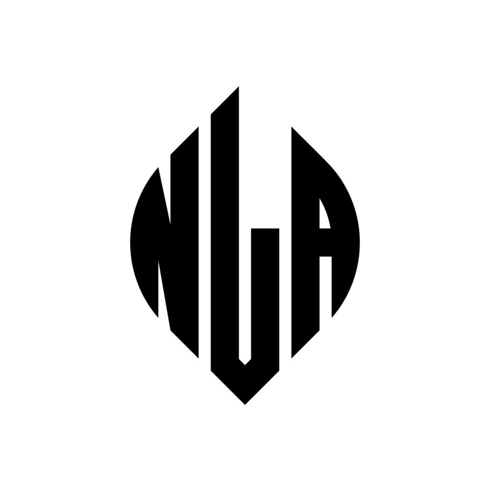 NLA circle letter logo design with circle and ellipse shape. NLA ellipse letters with typographic style. The three initials form a circle logo. NLA Circle Emblem Abstract Monogram Letter Mark Vector. vector