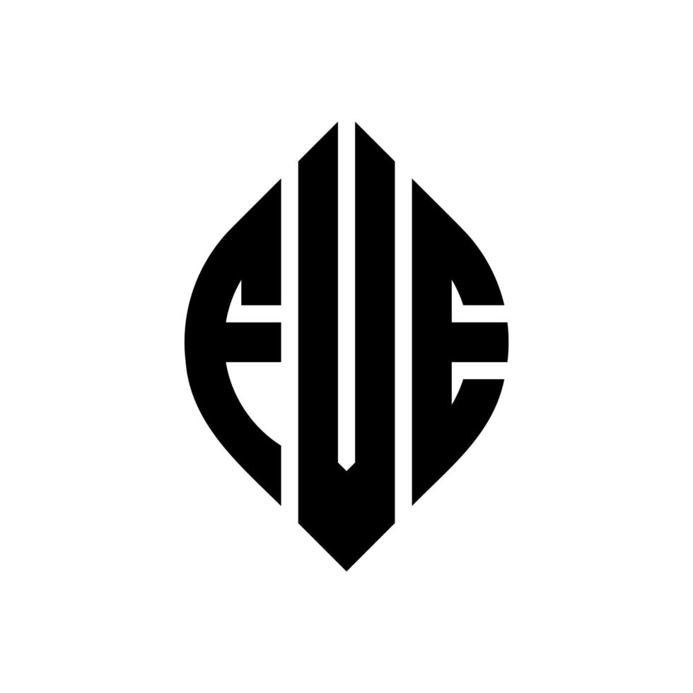 diseño de logotipo de letra de cinco círculos con forma de círculo y elipse. cinco letras elipses con estilo tipográfico. las tres iniciales forman un logo circular. vector de marca de letra de monograma abstracto del emblema del círculo fve.