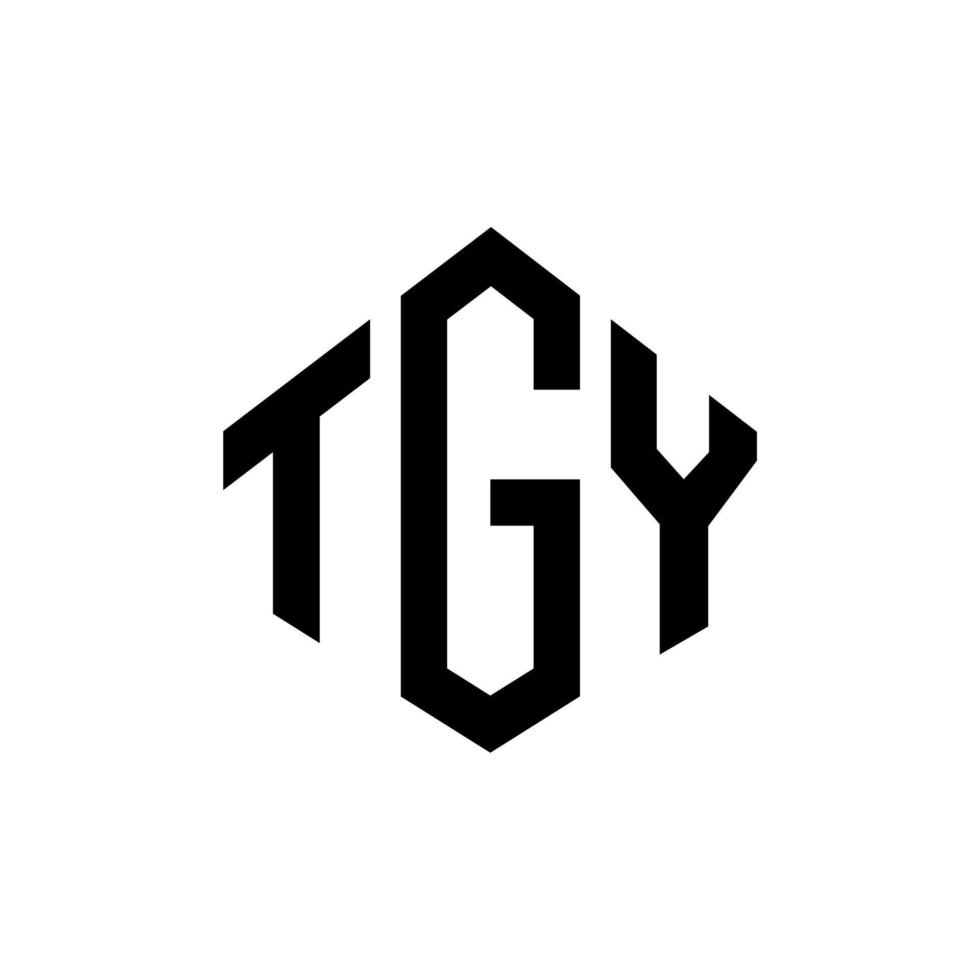diseño de logotipo de letra tgy con forma de polígono. diseño de logotipo en forma de cubo y polígono tgy. tgy hexágono vector logo plantilla colores blanco y negro. monograma tgy, logotipo comercial e inmobiliario.