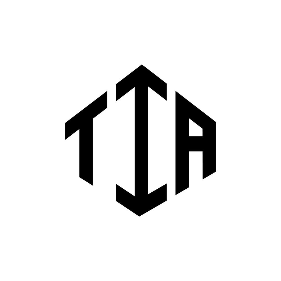 diseño de logotipo de letra tia con forma de polígono. diseño de logotipo en forma de polígono y cubo de tia. tia hexagon vector logo plantilla colores blanco y negro. monograma de tia, logotipo comercial y inmobiliario.