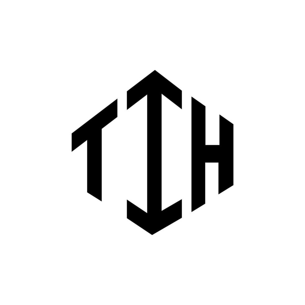 diseño de logotipo de letra tih con forma de polígono. tih polígono y diseño de logotipo en forma de cubo. tih hexágono vector logo plantilla colores blanco y negro. tih monograma, logotipo comercial e inmobiliario.