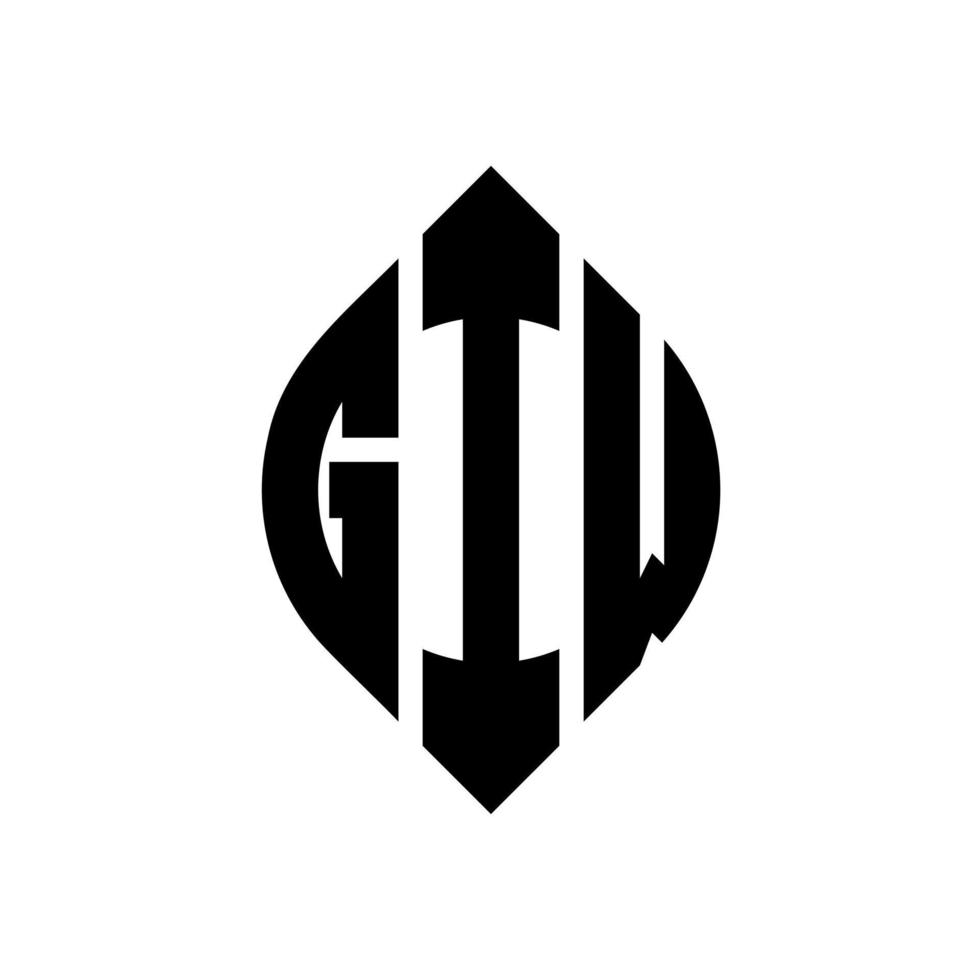 diseño de logotipo de letra de círculo giw con forma de círculo y elipse. giw letras elipses con estilo tipográfico. las tres iniciales forman un logo circular. giw círculo emblema resumen monograma letra marca vector. vector