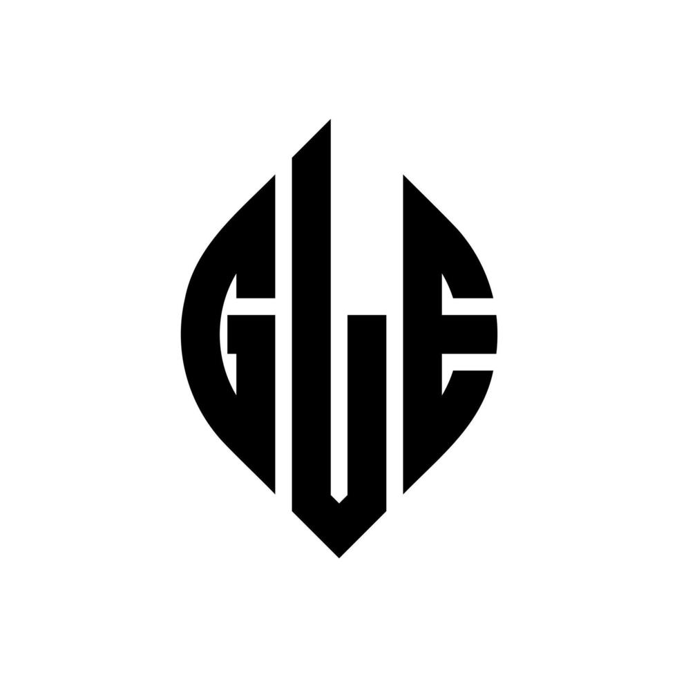 diseño de logotipo de letra de círculo de gle con forma de círculo y elipse. gle elipse letras con estilo tipográfico. las tres iniciales forman un logo circular. vector de marca de letra de monograma abstracto del emblema del círculo de gle.