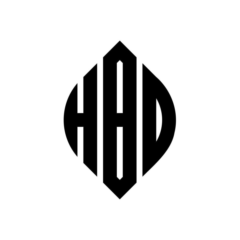 diseño de logotipo de letra de círculo hbd con forma de círculo y elipse. hbd letras elipses con estilo tipográfico. las tres iniciales forman un logo circular. hbd círculo emblema resumen monograma letra marca vector. vector