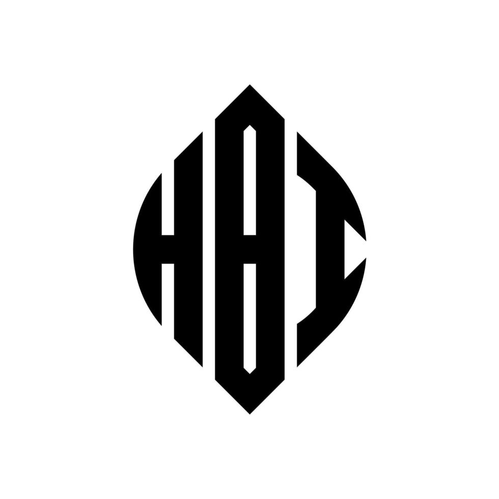 diseño de logotipo de letra de círculo hbi con forma de círculo y elipse. hbi elipse letras con estilo tipográfico. las tres iniciales forman un logo circular. hbi círculo emblema resumen monograma letra marca vector. vector