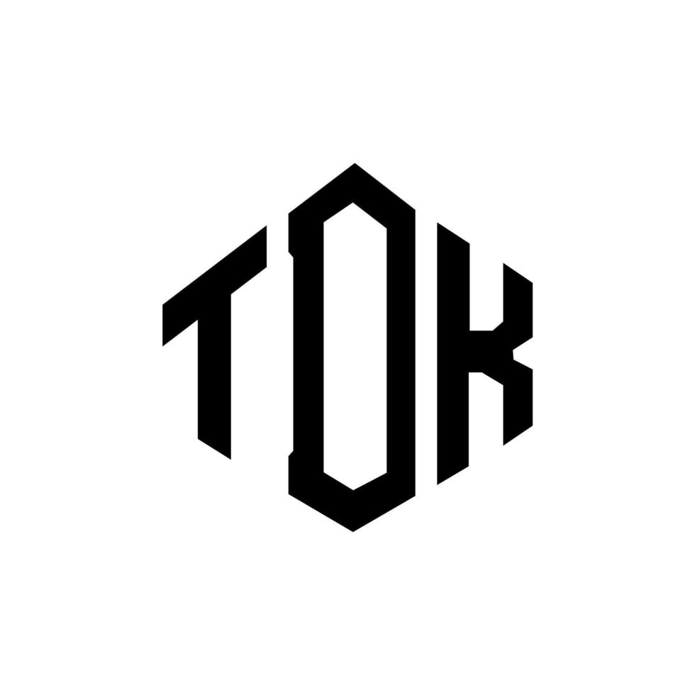 diseño de logotipo de letra tdk con forma de polígono. diseño de logotipo en forma de cubo y polígono tdk. tdk hexágono vector logo plantilla colores blanco y negro. monograma tdk, logotipo comercial e inmobiliario.