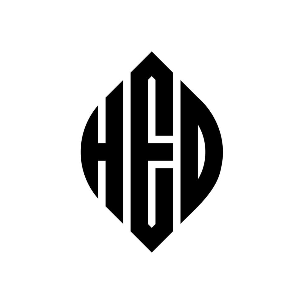 HEO circle letter logo design with circle and ellipse shape. HEO ellipse letters with typographic style. The three initials form a circle logo. HEO Circle Emblem Abstract Monogram Letter Mark Vector. vector