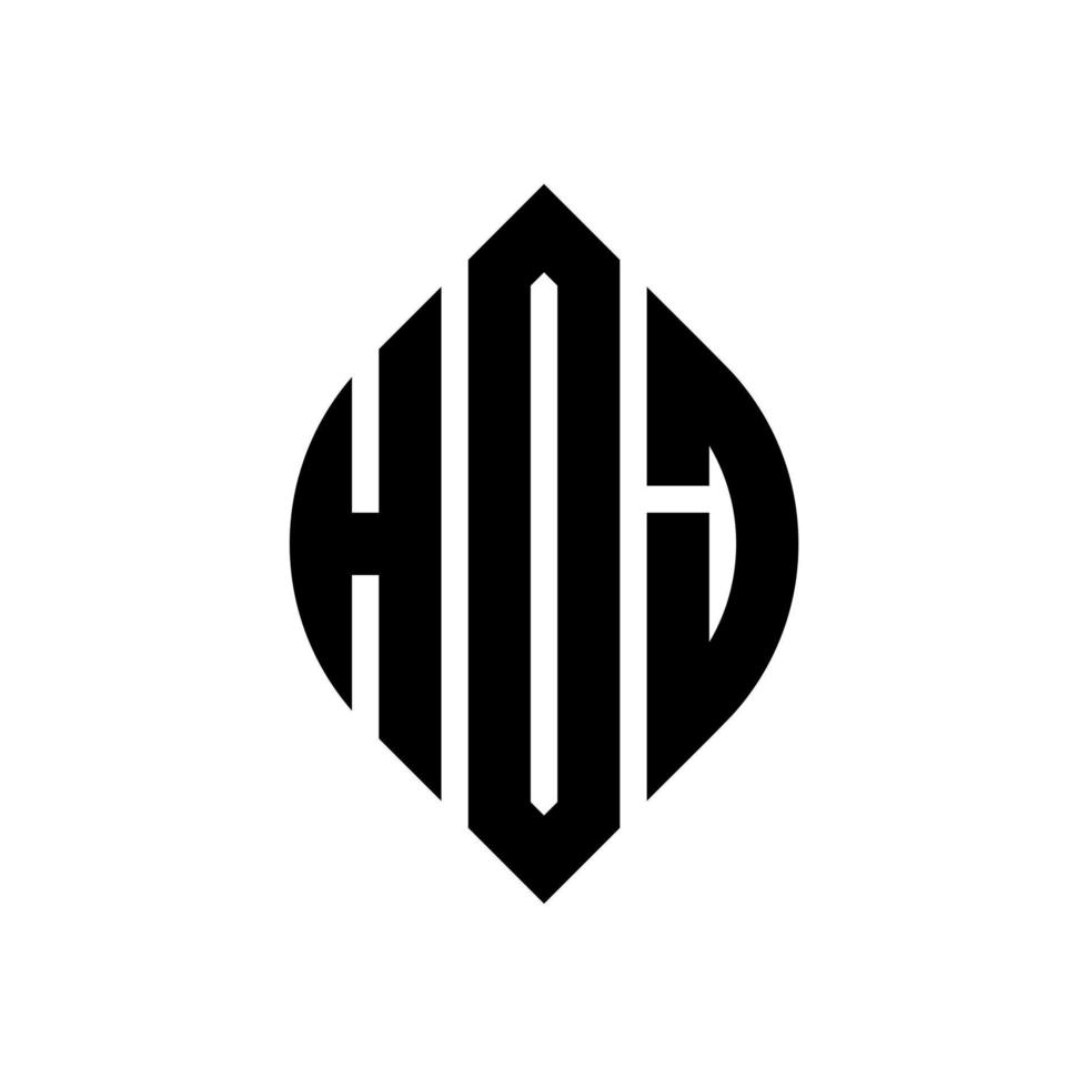 diseño de logotipo de letra de círculo hdj con forma de círculo y elipse. Letras de elipse hdj con estilo tipográfico. las tres iniciales forman un logo circular. vector de marca de letra de monograma abstracto del emblema del círculo hdj.