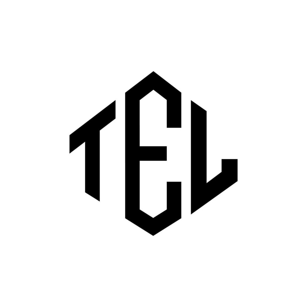 diseño de logotipo de letra tel con forma de polígono. diseño de logotipo de forma de cubo y polígono de tel. tel hexagon vector logo plantilla colores blanco y negro. monograma de tel, logo comercial y de bienes raíces.