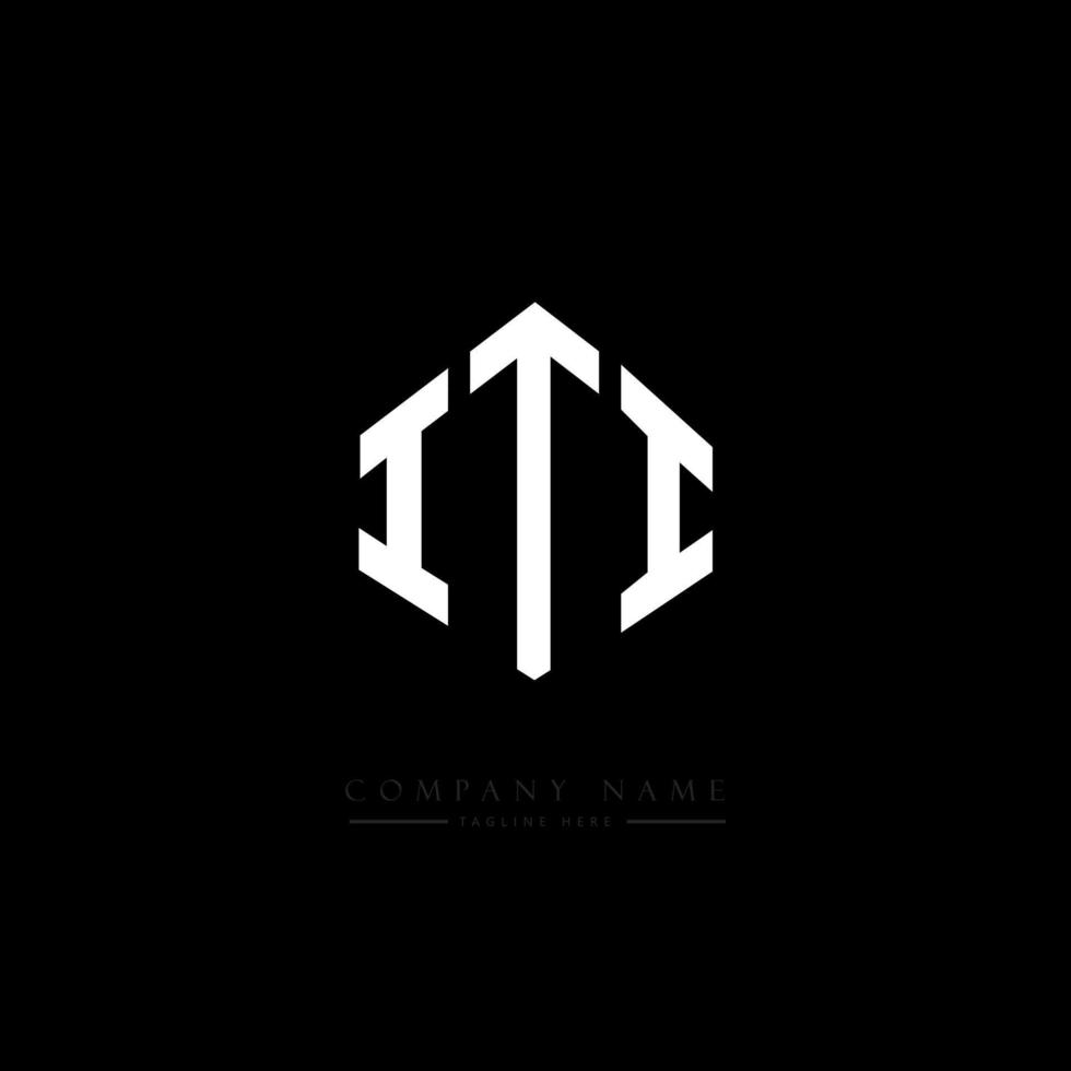 ITI letter logo design with polygon shape. ITI polygon and cube shape logo design. ITI hexagon vector logo template white and black colors. ITI monogram, business and real estate logo.