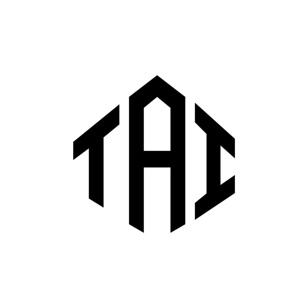 TAI letter logo design with polygon shape. TAI polygon and cube shape logo design. TAI hexagon vector logo template white and black colors. TAI monogram, business and real estate logo.