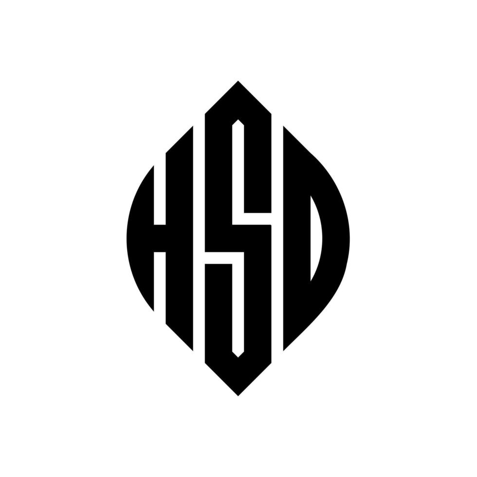 diseño de logotipo de letra de círculo hso con forma de círculo y elipse. hso letras elipses con estilo tipográfico. las tres iniciales forman un logo circular. vector de marca de letra de monograma abstracto del emblema del círculo hso.