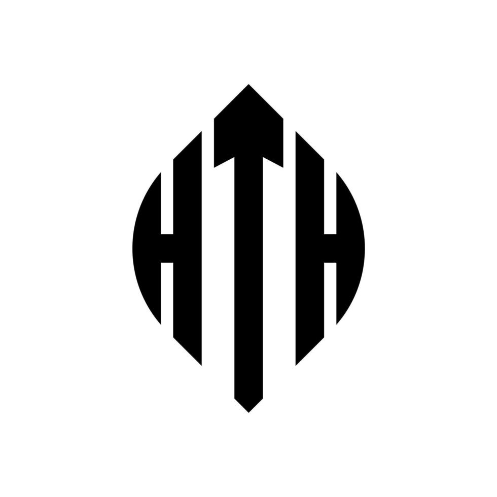 diseño de logotipo de letra de círculo hth con forma de círculo y elipse. hth letras elipses con estilo tipográfico. las tres iniciales forman un logo circular. hth círculo emblema resumen monograma letra marca vector. vector