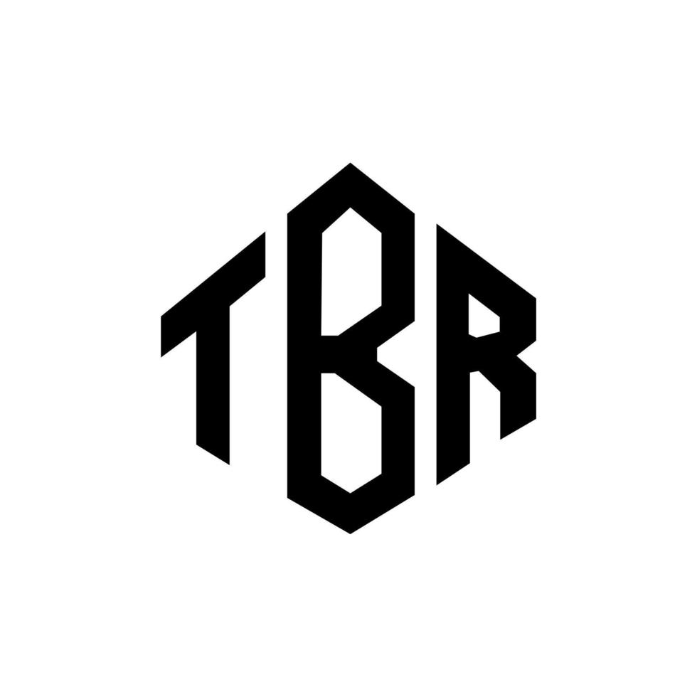 TBR letter logo design with polygon shape. TBR polygon and cube shape logo design. TBR hexagon vector logo template white and black colors. TBR monogram, business and real estate logo.