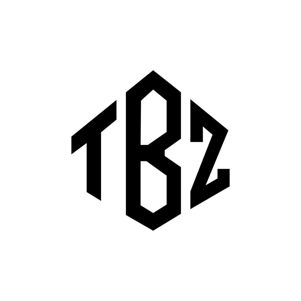 diseño de logotipo de letra tbz con forma de polígono. diseño de logotipo en forma de cubo y polígono tbz. tbz hexágono vector logo plantilla colores blanco y negro. monograma tbz, logotipo comercial e inmobiliario.