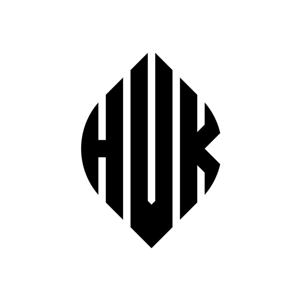 diseño de logotipo de letra de círculo hvk con forma de círculo y elipse. letras de elipse hvk con estilo tipográfico. las tres iniciales forman un logo circular. vector de marca de letra de monograma abstracto del emblema del círculo hvk.