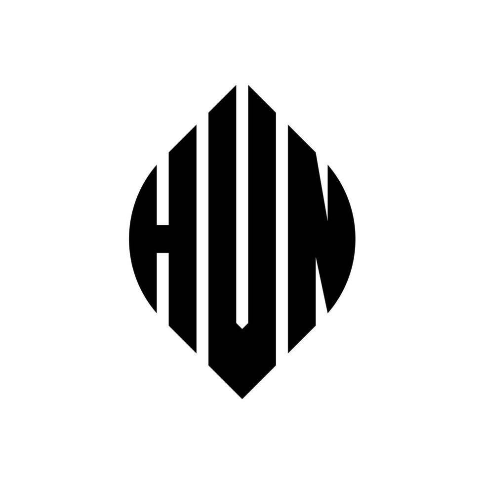 diseño de logotipo de letra de círculo hvn con forma de círculo y elipse. hvn letras elipses con estilo tipográfico. las tres iniciales forman un logo circular. vector de marca de letra de monograma abstracto del emblema del círculo hvn.