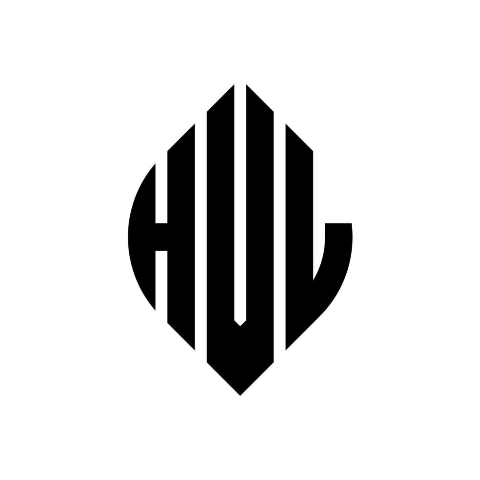 diseño de logotipo de letra de círculo hvl con forma de círculo y elipse. letras de elipse hvl con estilo tipográfico. las tres iniciales forman un logo circular. hvl círculo emblema resumen monograma letra marca vector. vector