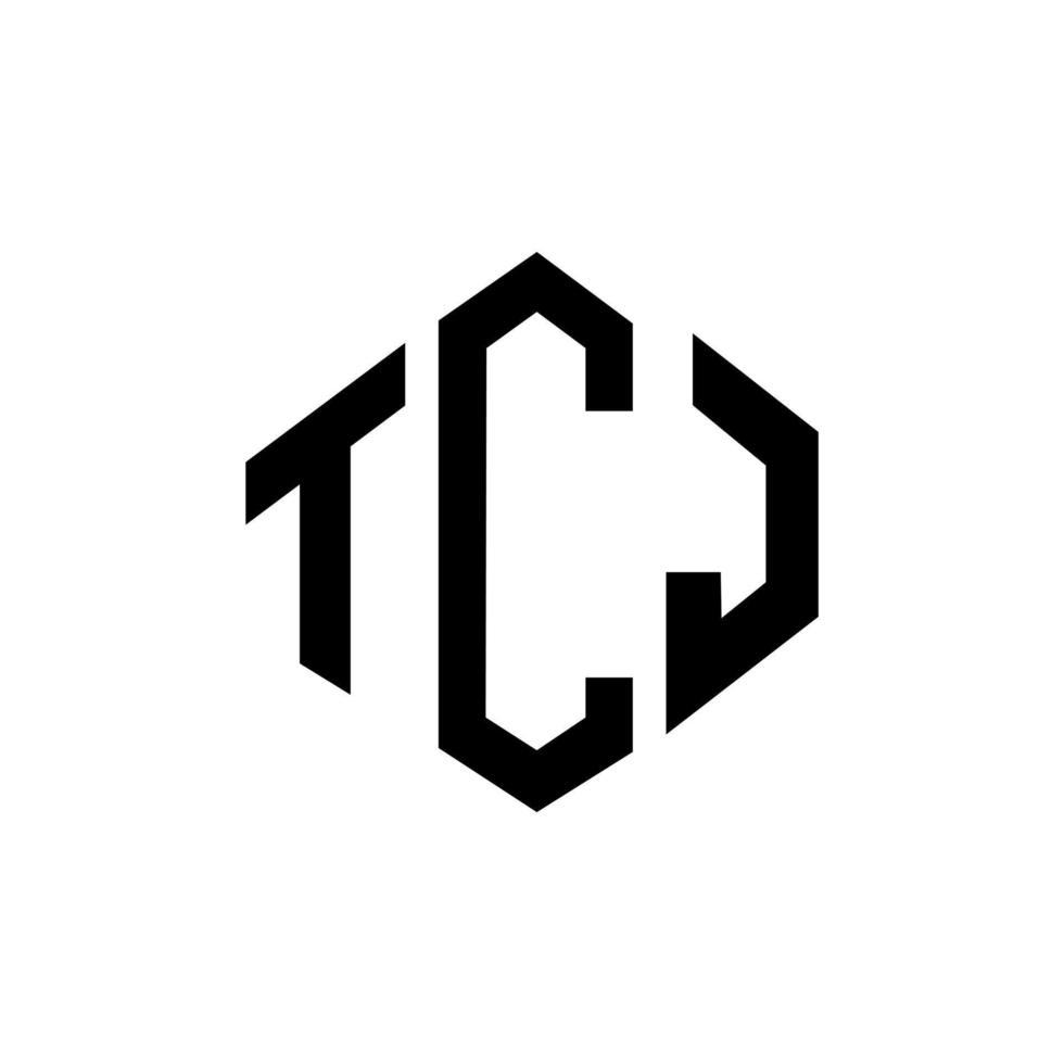 diseño de logotipo de letra tcj con forma de polígono. diseño de logotipo en forma de cubo y polígono tcj. tcj hexágono vector logo plantilla colores blanco y negro. monograma tcj, logotipo empresarial y inmobiliario.