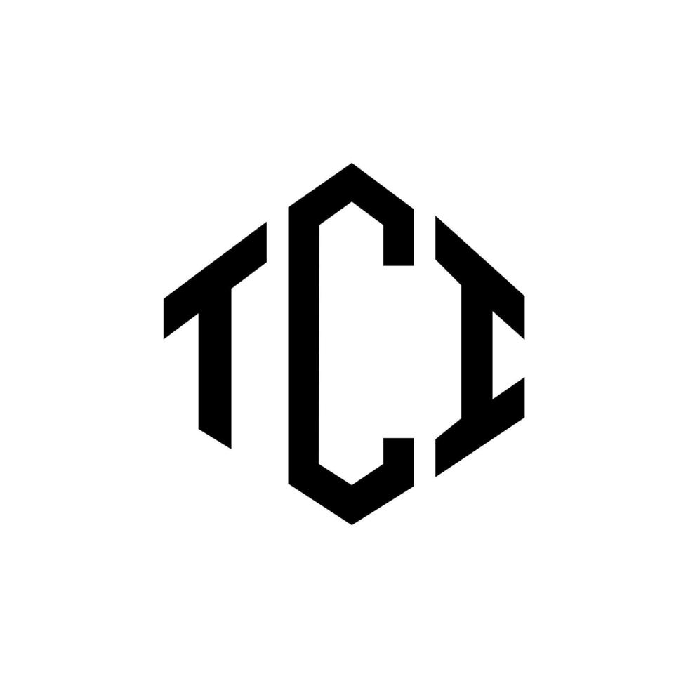 diseño de logotipo de letra tci con forma de polígono. diseño de logotipo en forma de cubo y polígono tci. tci hexágono vector logo plantilla colores blanco y negro. monograma tci, logotipo comercial y inmobiliario.