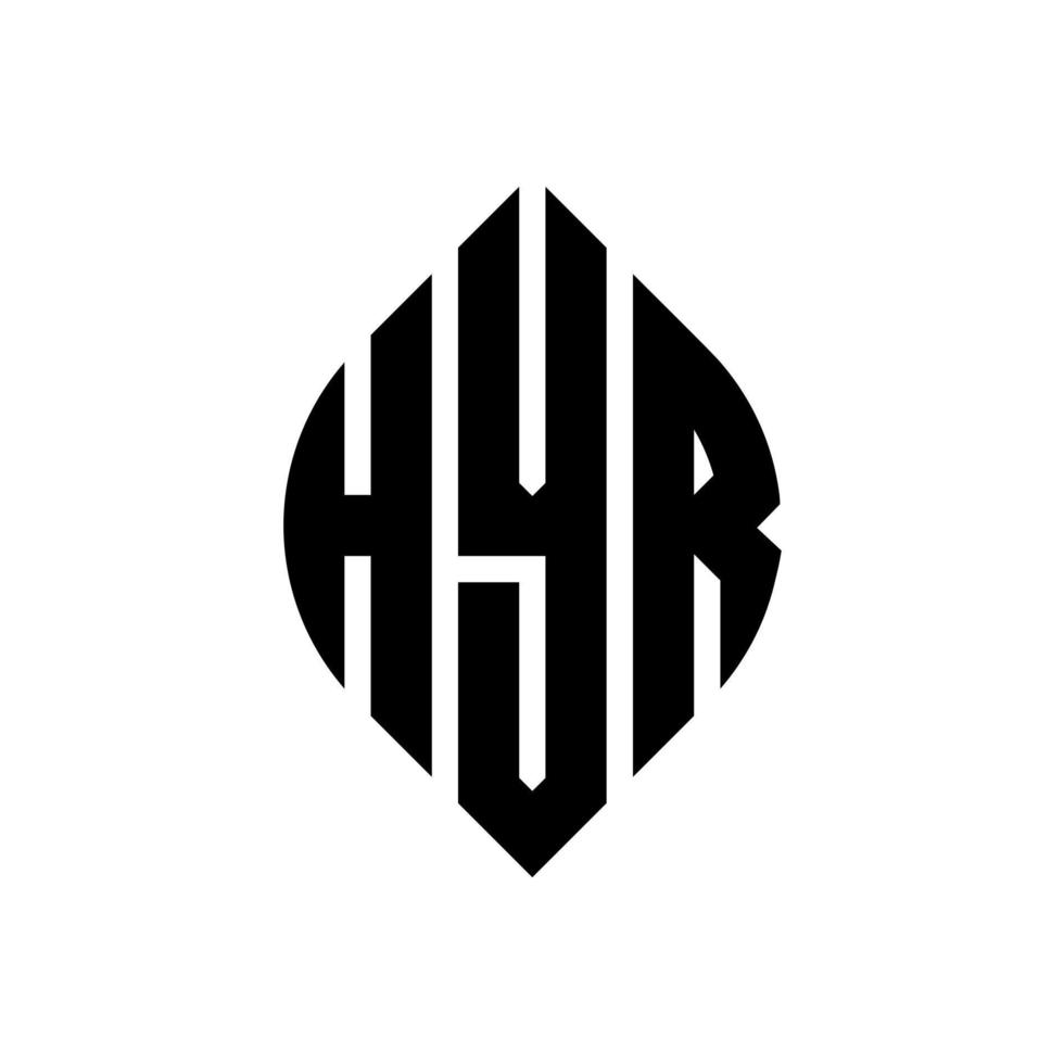 diseño de logotipo de letra hyr circle con forma de círculo y elipse. hyr letras elipses con estilo tipográfico. las tres iniciales forman un logo circular. hyr círculo emblema resumen monograma letra marca vector. vector