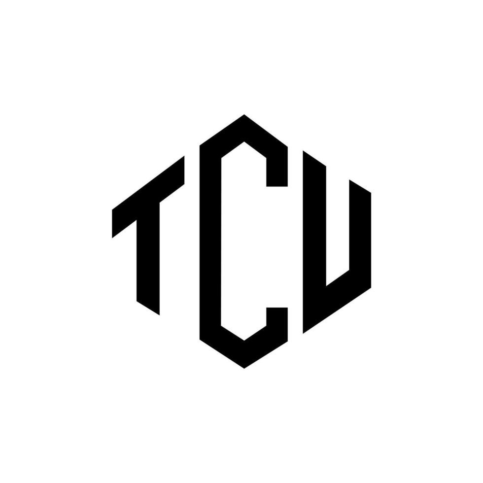 TCU letter logo design with polygon shape. TCU polygon and cube shape logo design. TCU hexagon vector logo template white and black colors. TCU monogram, business and real estate logo.