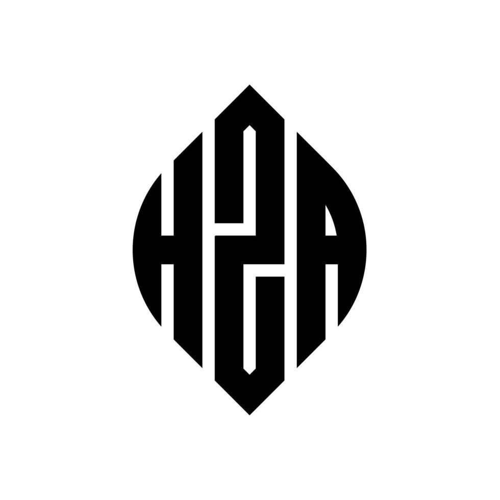 diseño de logotipo de letra de círculo hza con forma de círculo y elipse. hza letras elipses con estilo tipográfico. las tres iniciales forman un logo circular. vector de marca de letra de monograma abstracto del emblema del círculo hza.