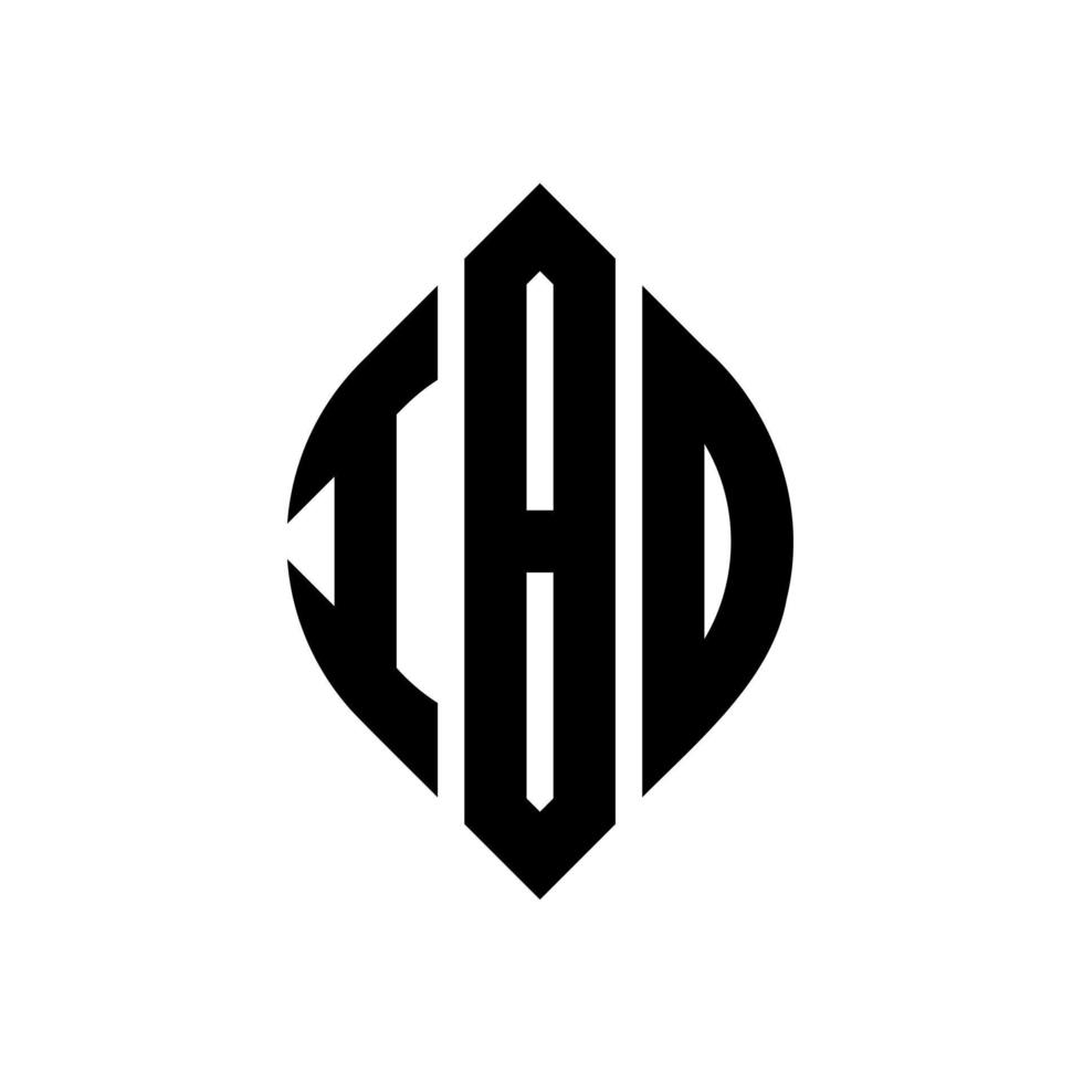 IBD circle letter logo design with circle and ellipse shape. IBD ellipse letters with typographic style. The three initials form a circle logo. IBD Circle Emblem Abstract Monogram Letter Mark Vector. vector