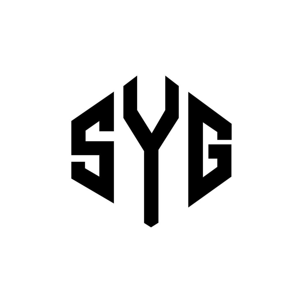 diseño de logotipo de letra syg con forma de polígono. diseño de logotipo en forma de cubo y polígono syg. syg hexagon vector logo plantilla colores blanco y negro. monograma syg, logotipo empresarial y inmobiliario.