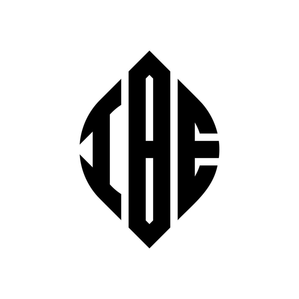 IBE circle letter logo design with circle and ellipse shape. IBE ellipse letters with typographic style. The three initials form a circle logo. IBE Circle Emblem Abstract Monogram Letter Mark Vector. vector