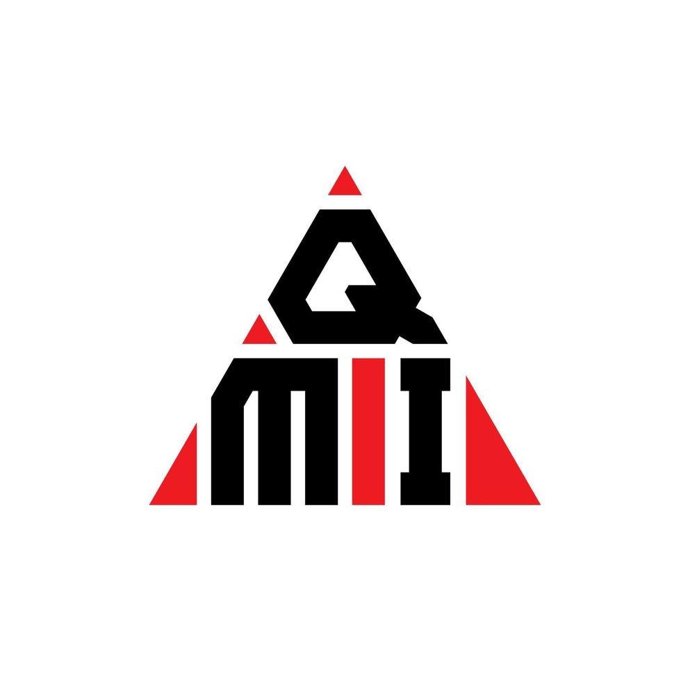 diseño de logotipo de letra triangular qmi con forma de triángulo. monograma de diseño del logotipo del triángulo qmi. plantilla de logotipo de vector de triángulo qmi con color rojo. logotipo triangular qmi logotipo simple, elegante y lujoso.
